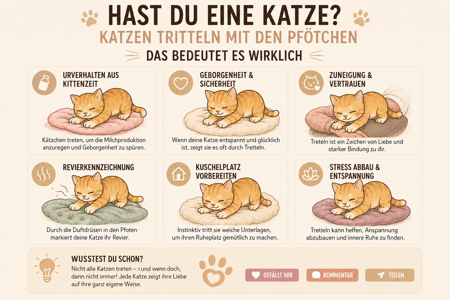 Warum Katzen treteln: Die wahre Bedeutung des Milchtritts