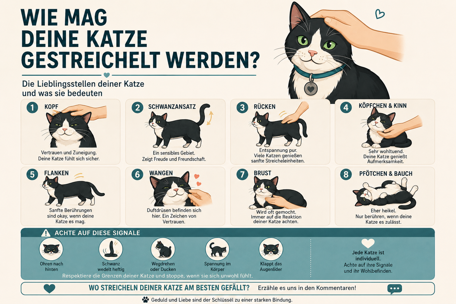 Katze streicheln: Die Lieblingsstellen im Überblick