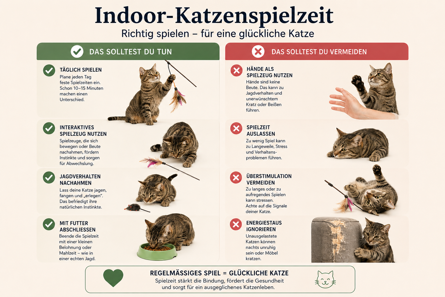 Wie viel Beschäftigung braucht eine Katze pro Tag?