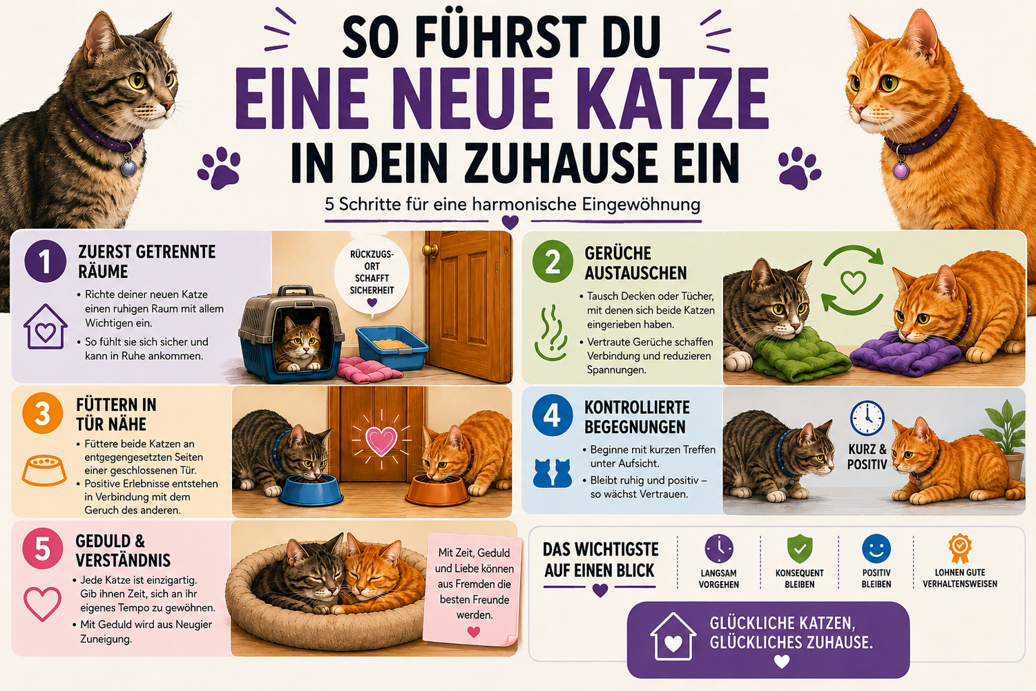 So führst du eine neue Katze in dein Zuhause ein: 5 Schritte für eine harmonische Eingewöhnung