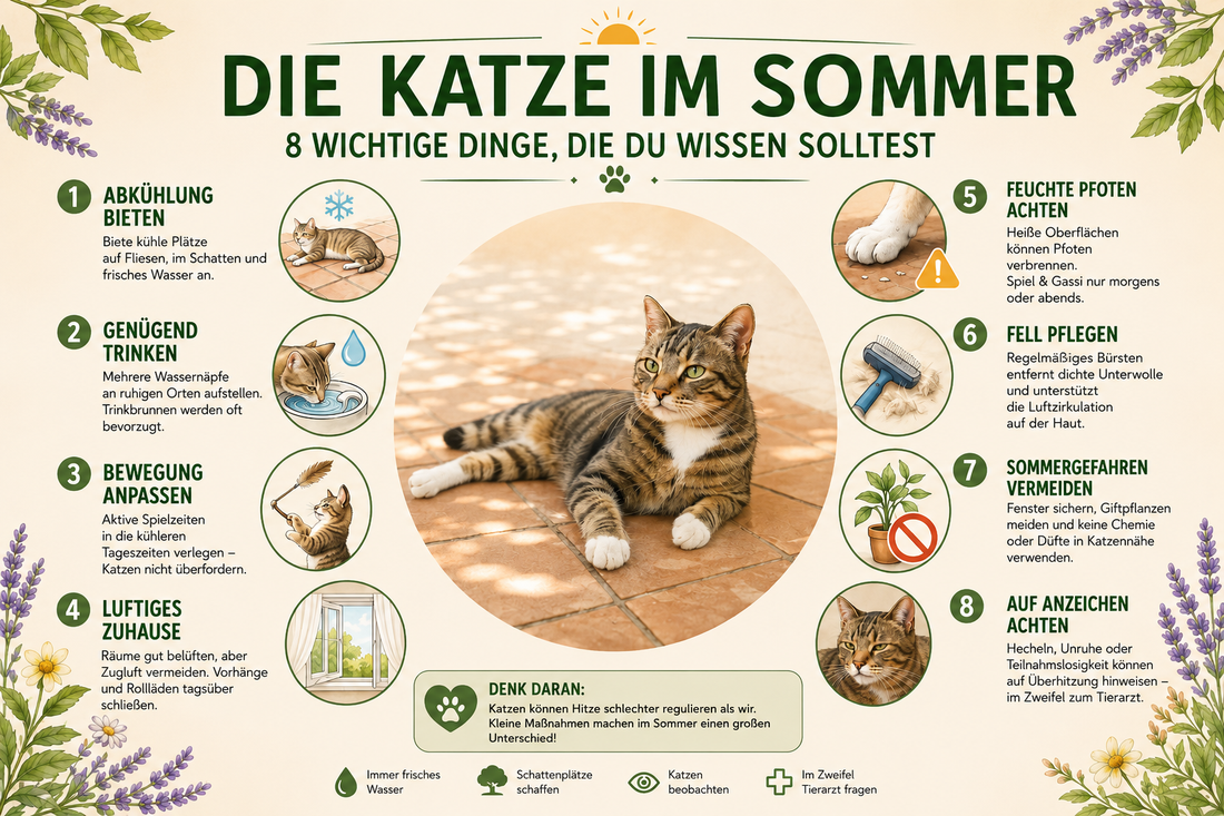 Katze im Sommer: 8 einfache Tipps gegen die Hitze