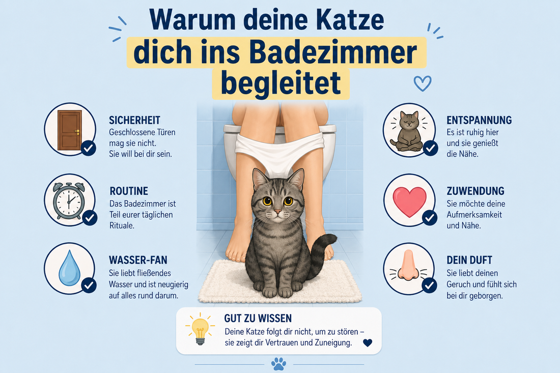 Warum deine Katze dich ins Badezimmer begleitet